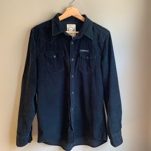 Diesel Corduroy Button Up Shirt in Black